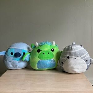 Adorable Squishmallow family! Stitch, dragon and a shark! 🦈